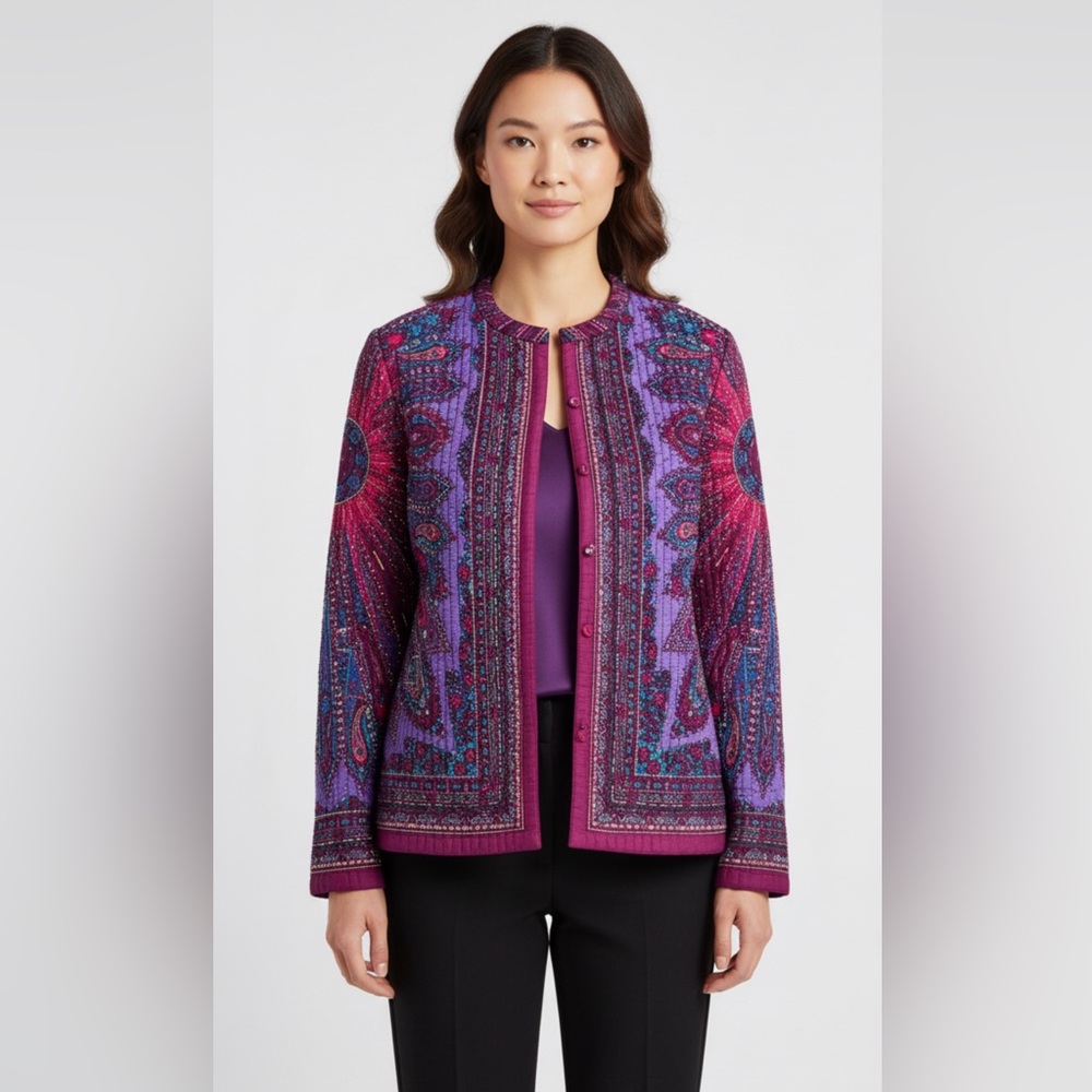 Vintage Blair Women’s Quilted Reversible Purple Jacket XL